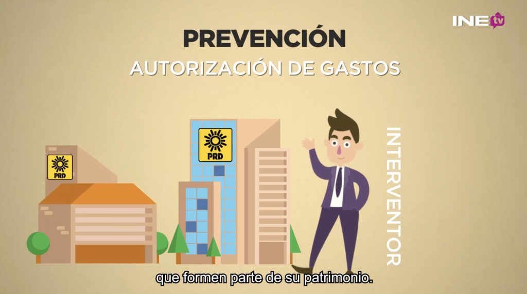 Imagen de caricatura con edificios detrás